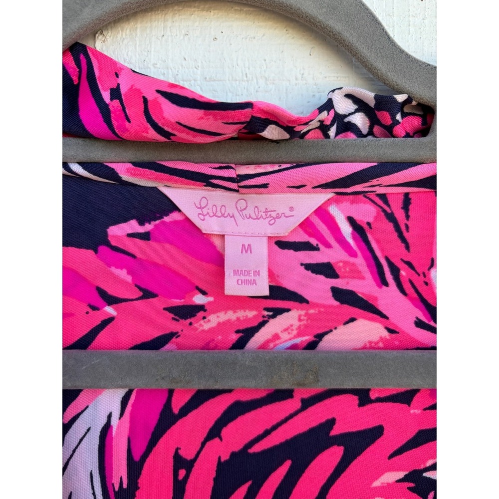 Lilly Pulitzer Silk Dress, Felizia,‎ A Jungle In Here, Long Sleeve, Size M - Picture 3 of 7
